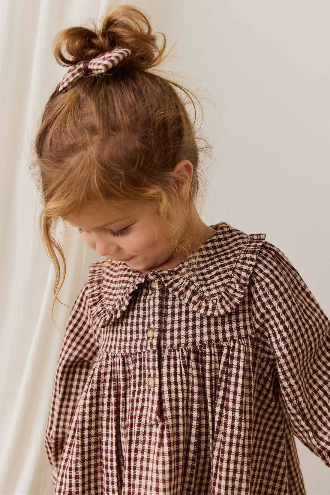 Organic Cotton Ira Dress Cinnamon Gingham