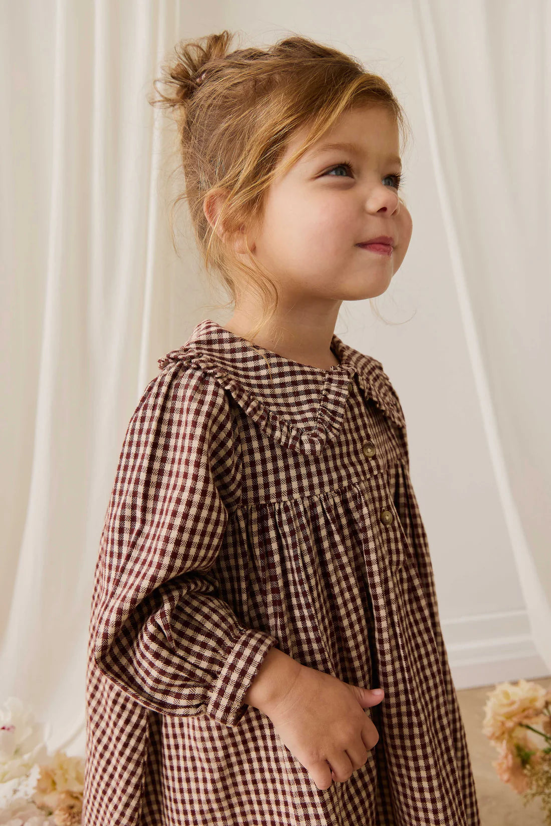 Organic Cotton Ira Dress Cinnamon Gingham
