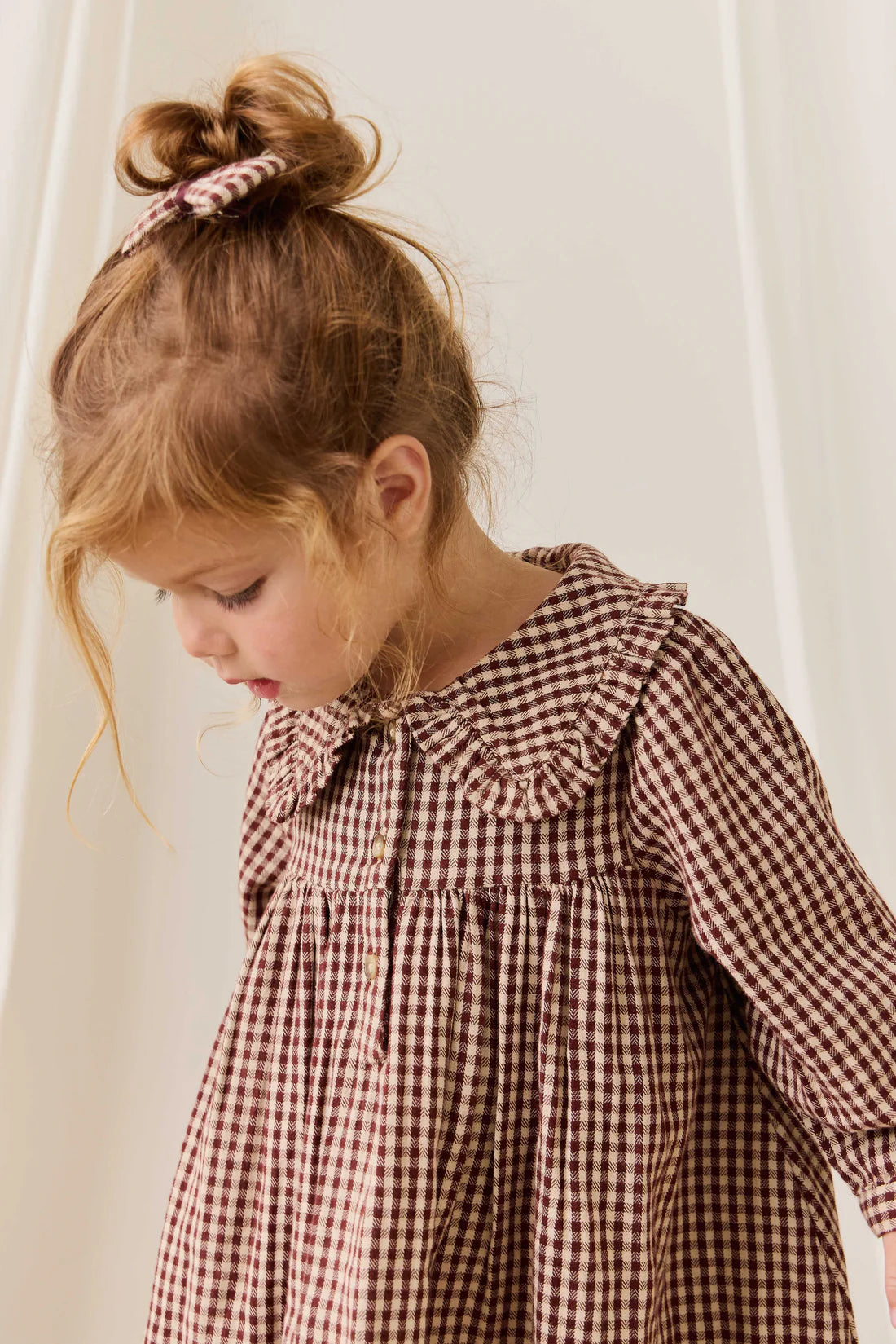 Organic Cotton Ira Dress Cinnamon Gingham