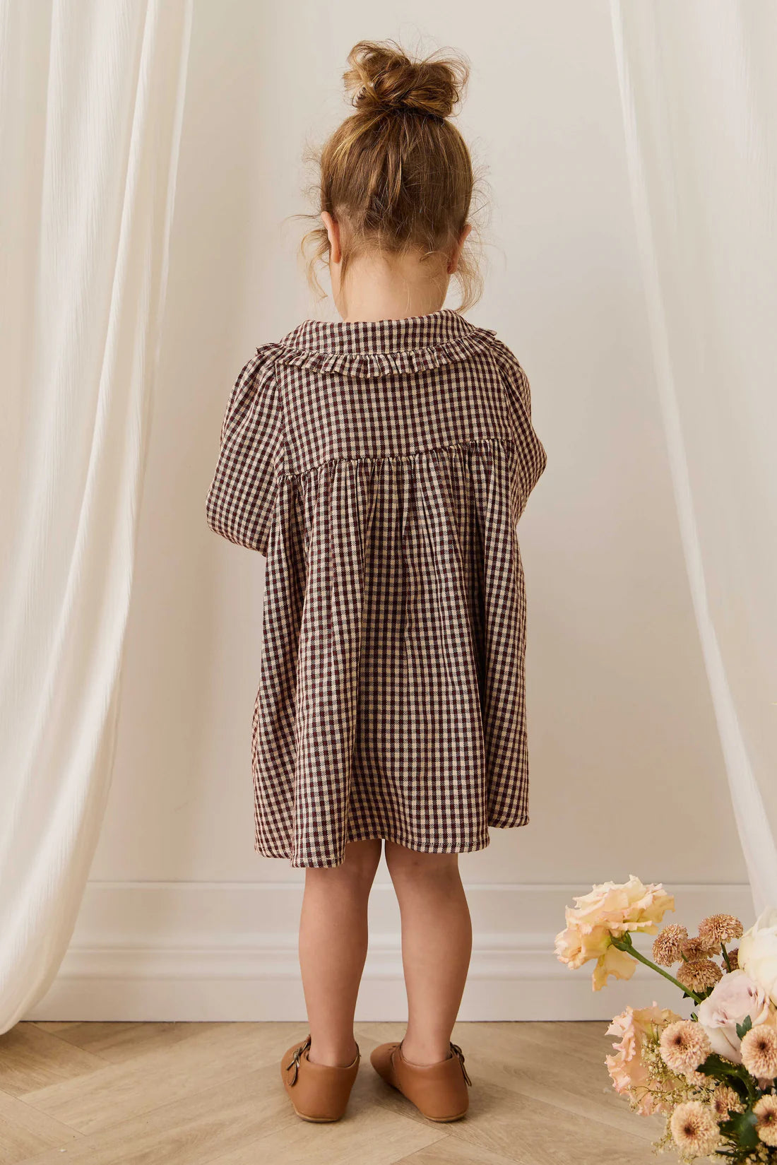 Organic Cotton Ira Dress Cinnamon Gingham