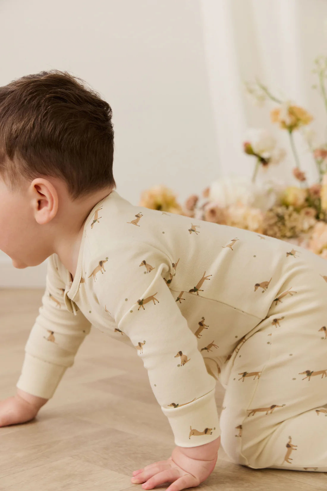 Organic Cotton Reese Zip Onepiece Play Ball Cassava