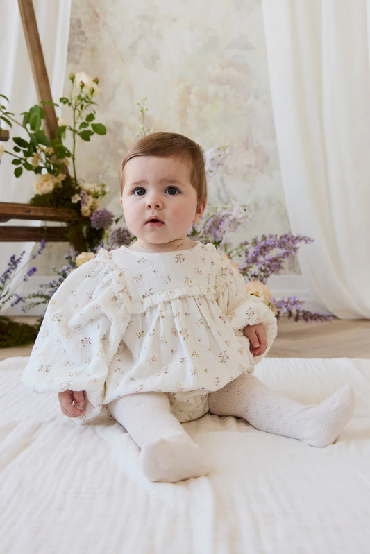 Organic Cotton Muslin Frances Playsuit-Ayla Whisper