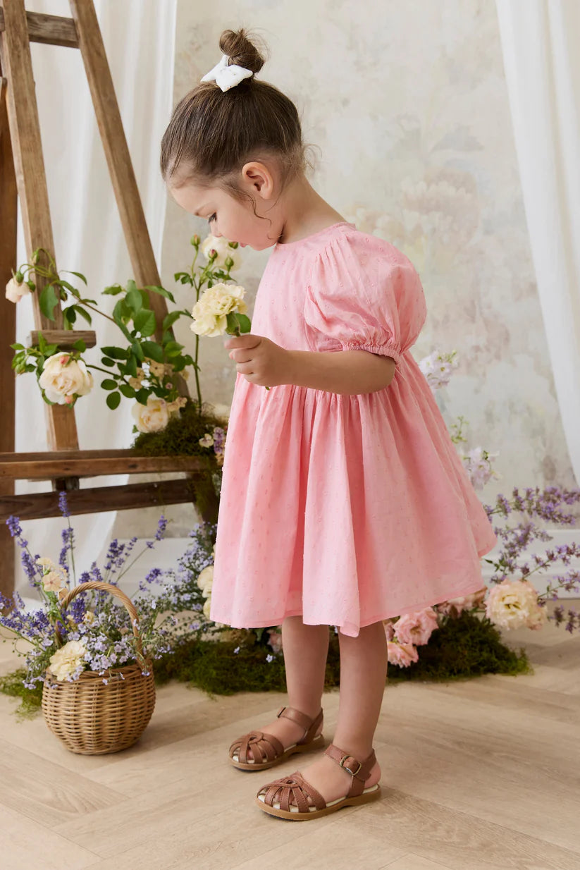 Organic Cotton Frannie Dress - Swiss Pink
