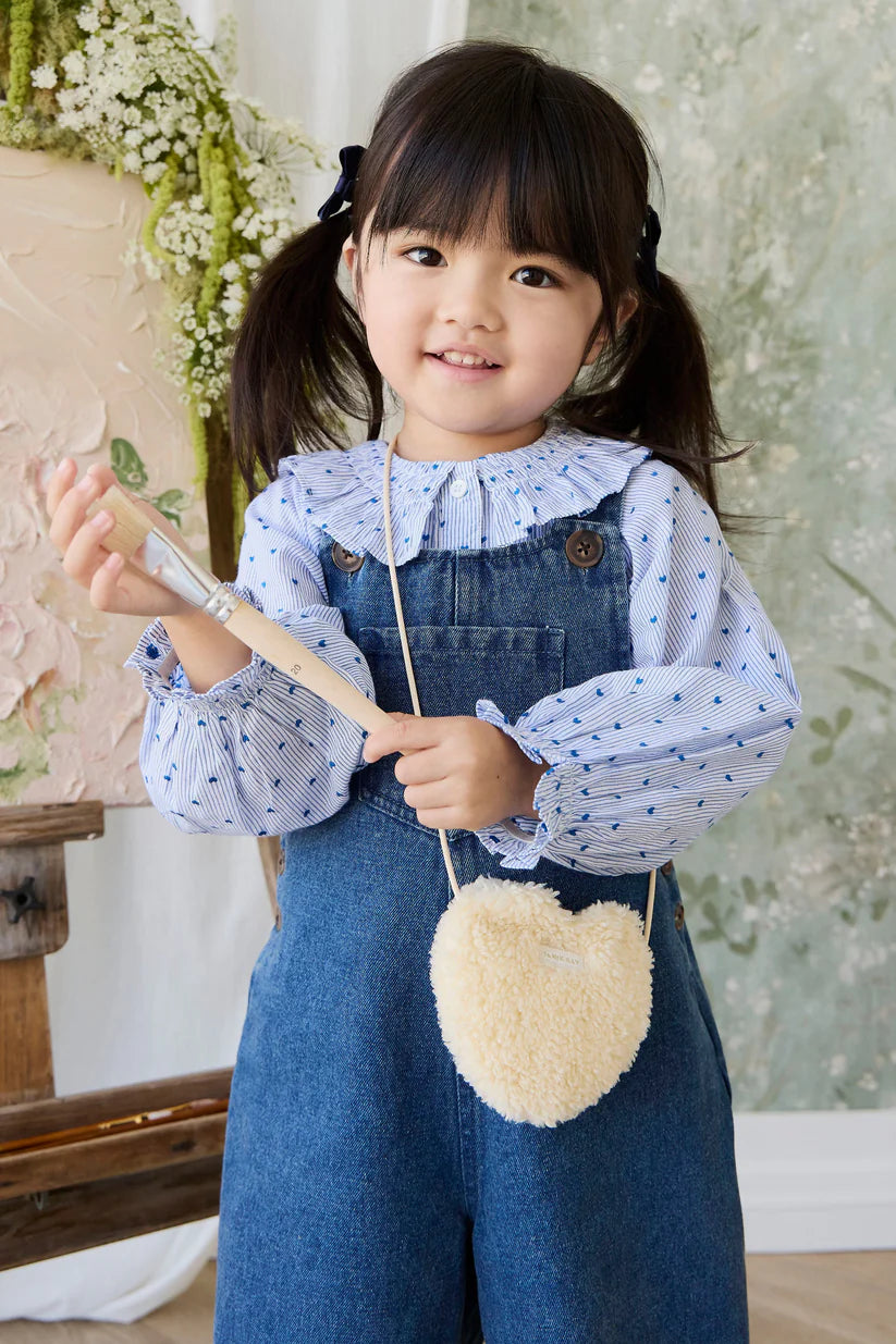 Organic Cotton Bellamy Blouse Mon Amour Stripe Indigo