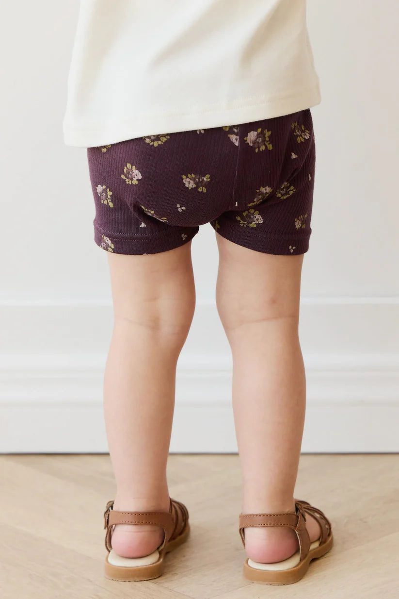 Organic Cotton Fine Rib Bike Short Simone Huckleberry