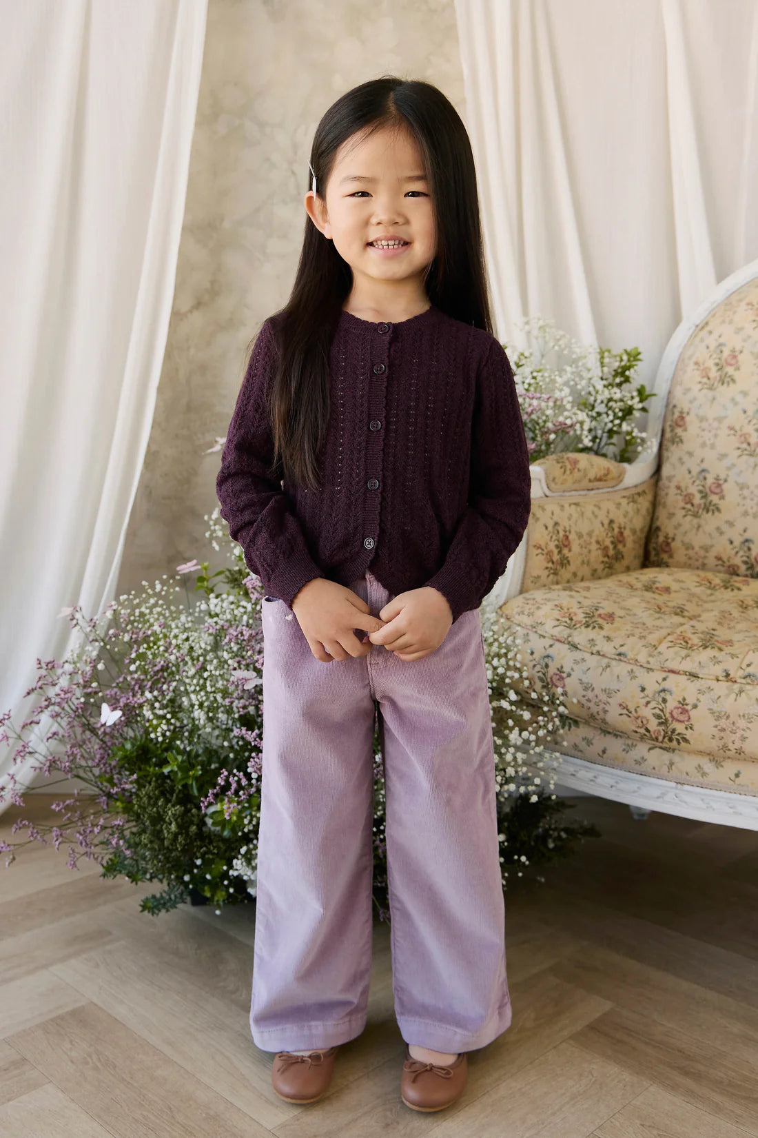 Maxine Knitted Cardigan Blackcurrent