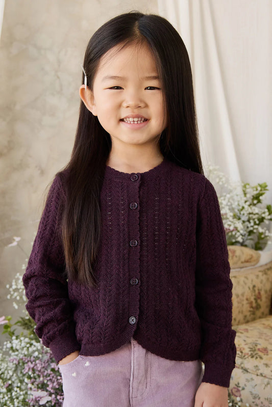Maxine Knitted Cardigan Blackcurrent