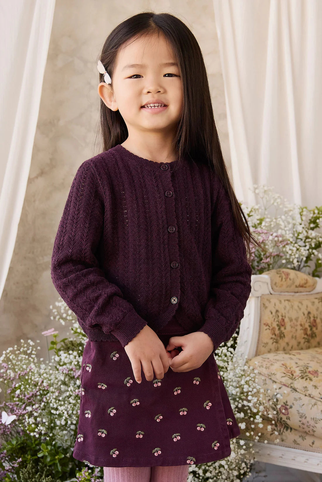 Maxine Knitted Cardigan Blackcurrent
