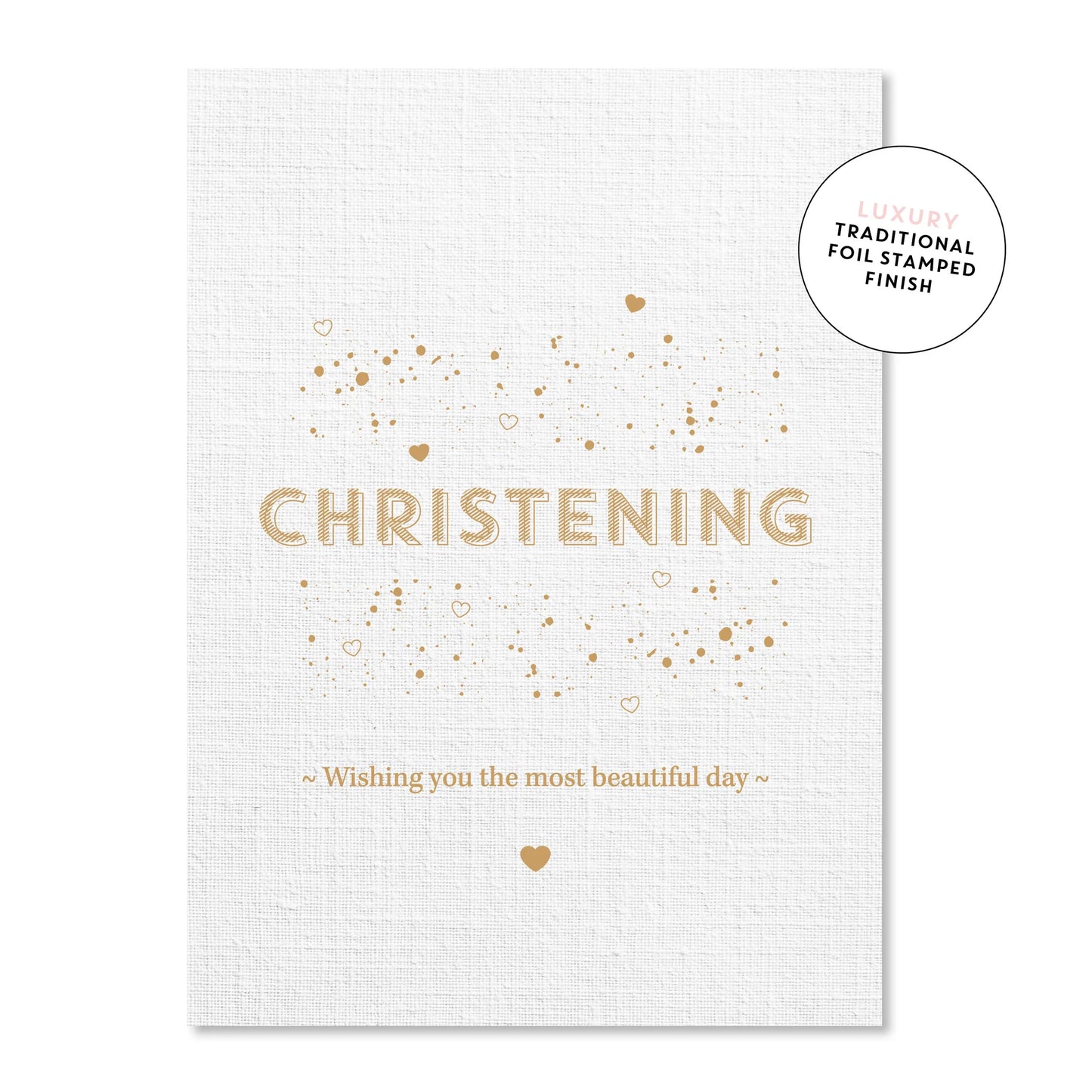 Christening Classic Linen Card