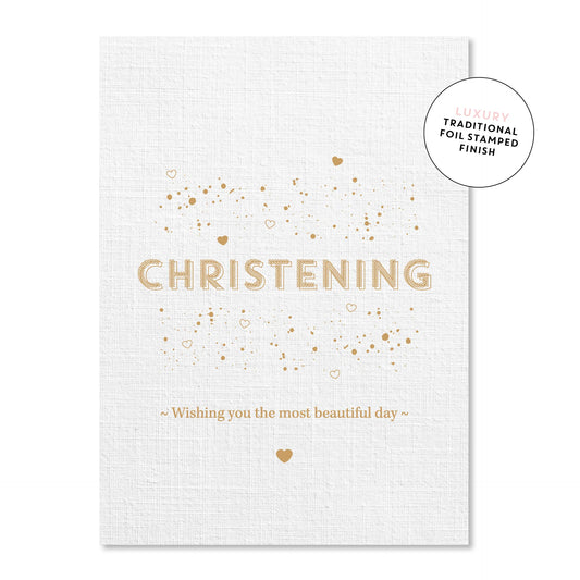Christening Classic Linen Card