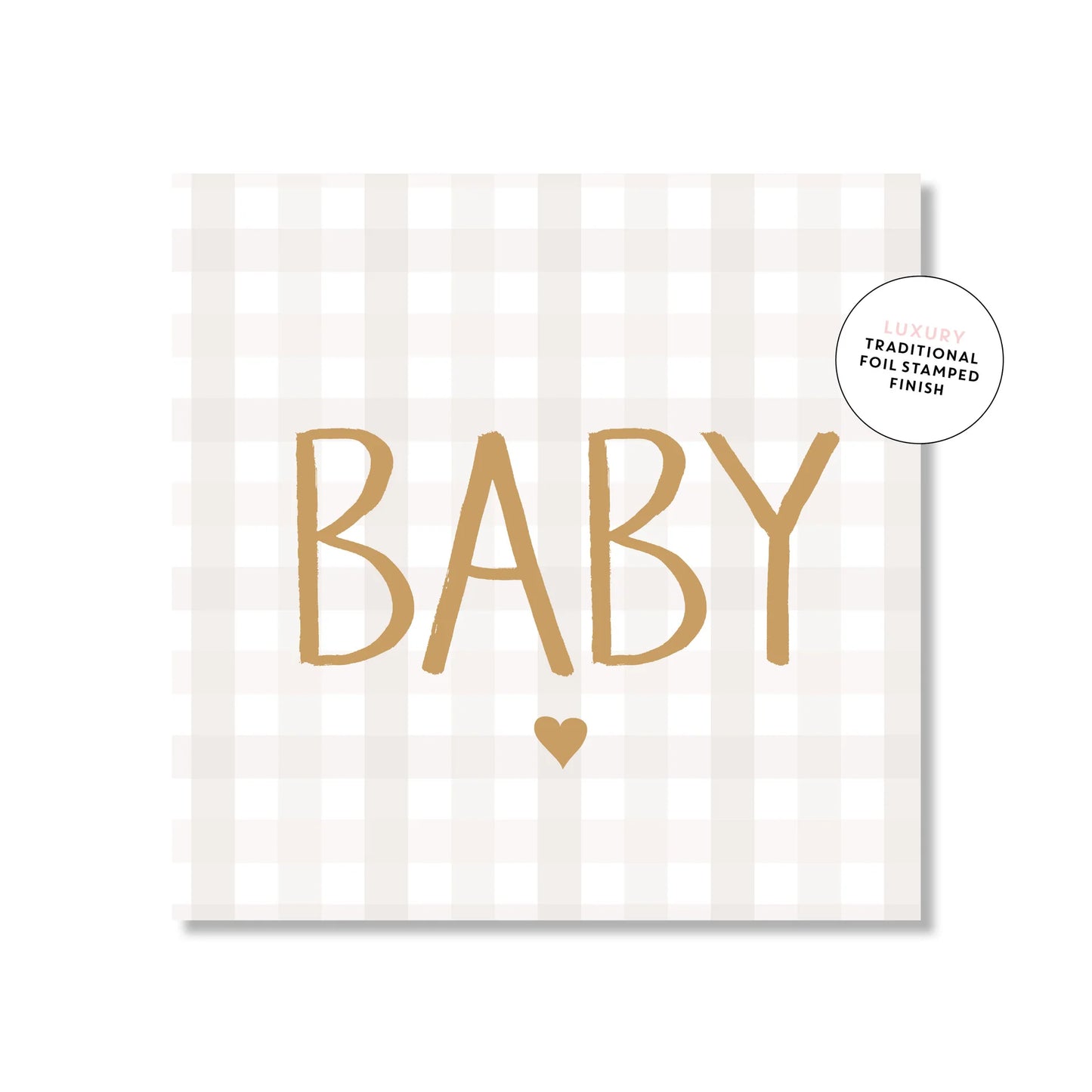 Gingham Baby Beige Mini Card