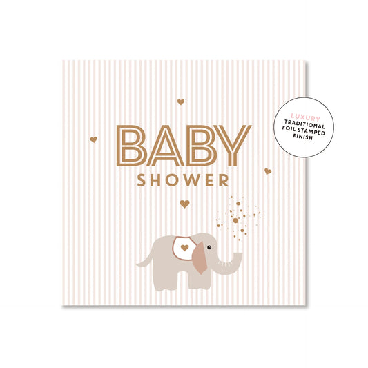 Striped Elephant Shower Mini Card