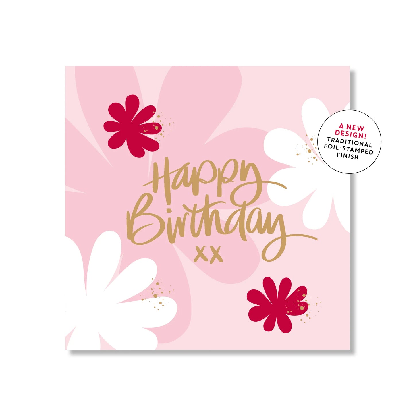 Floral Birthday Script Mini Card