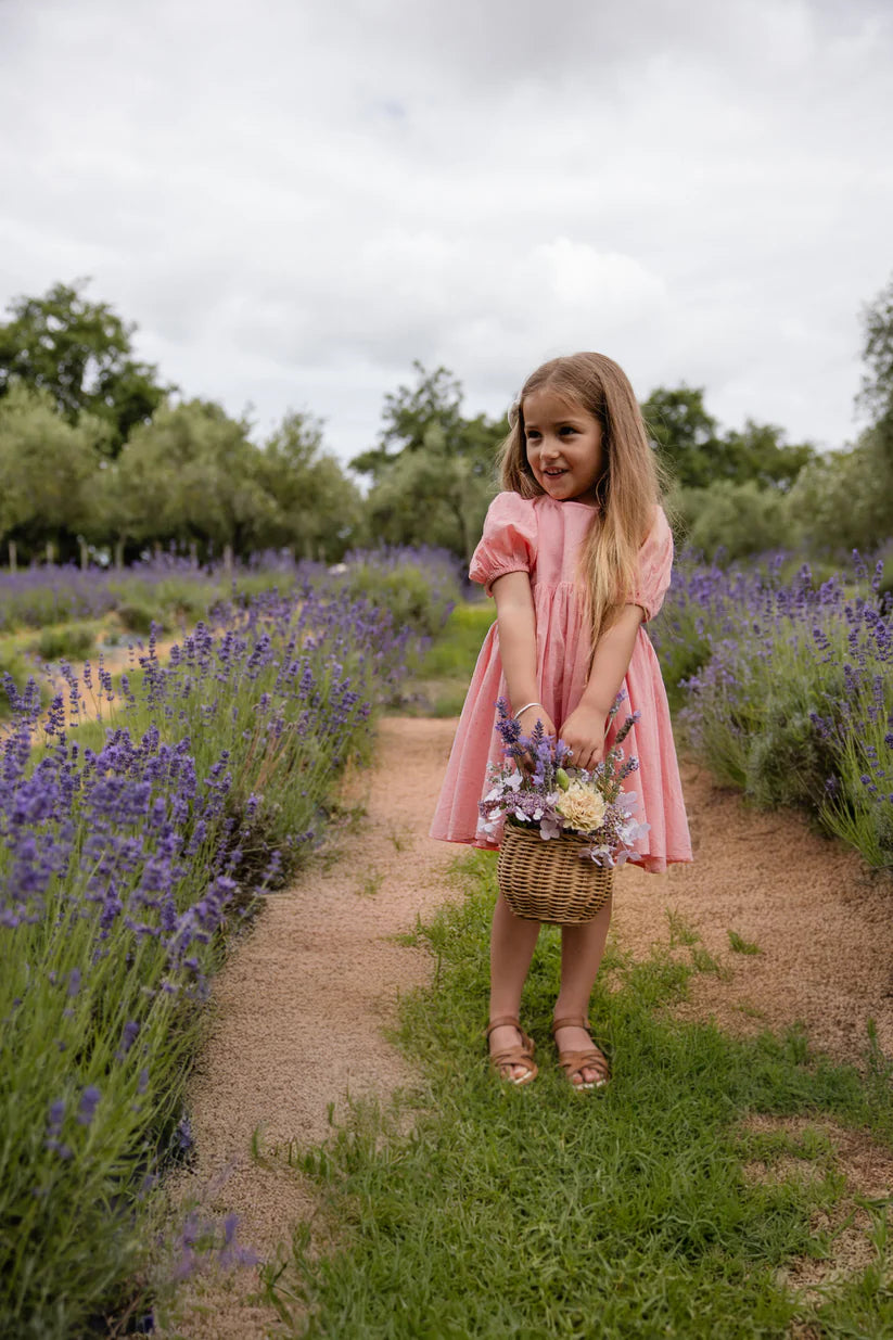 Organic Cotton Frannie Dress - Swiss Pink