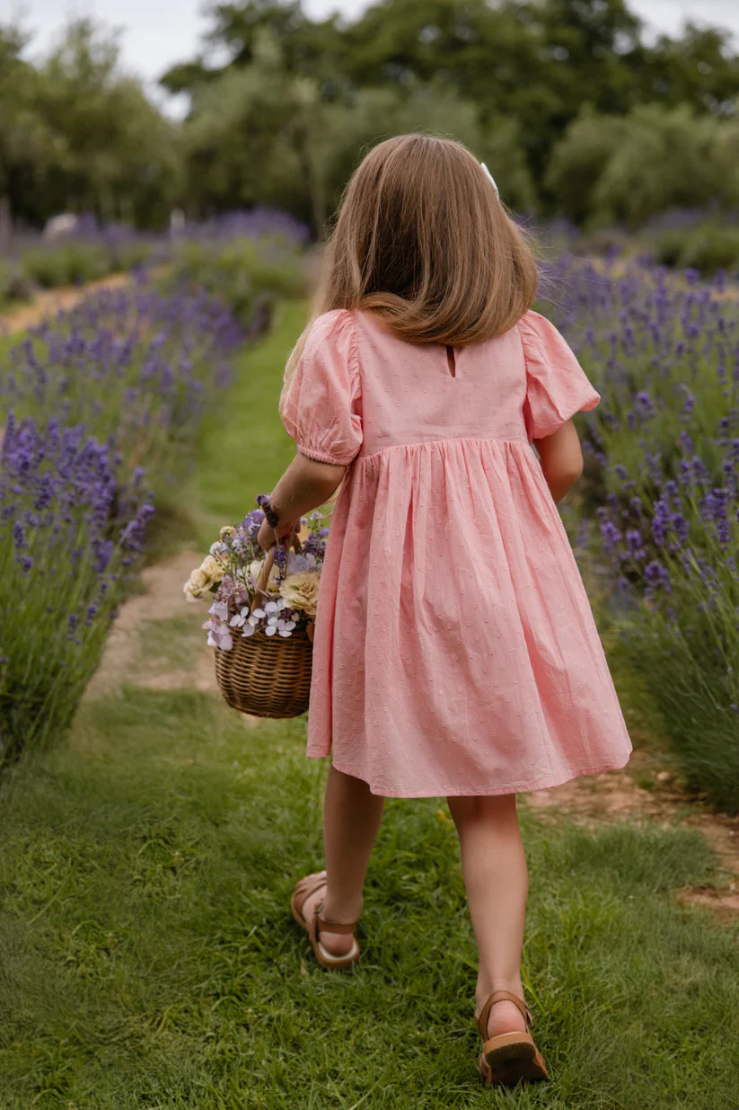 Organic Cotton Frannie Dress - Swiss Pink