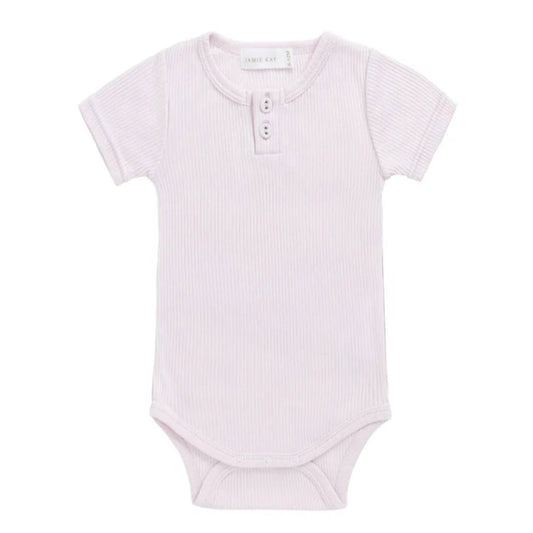 Organic Cotton Modal Darcy Rib Tee Bodysuit - Cassia