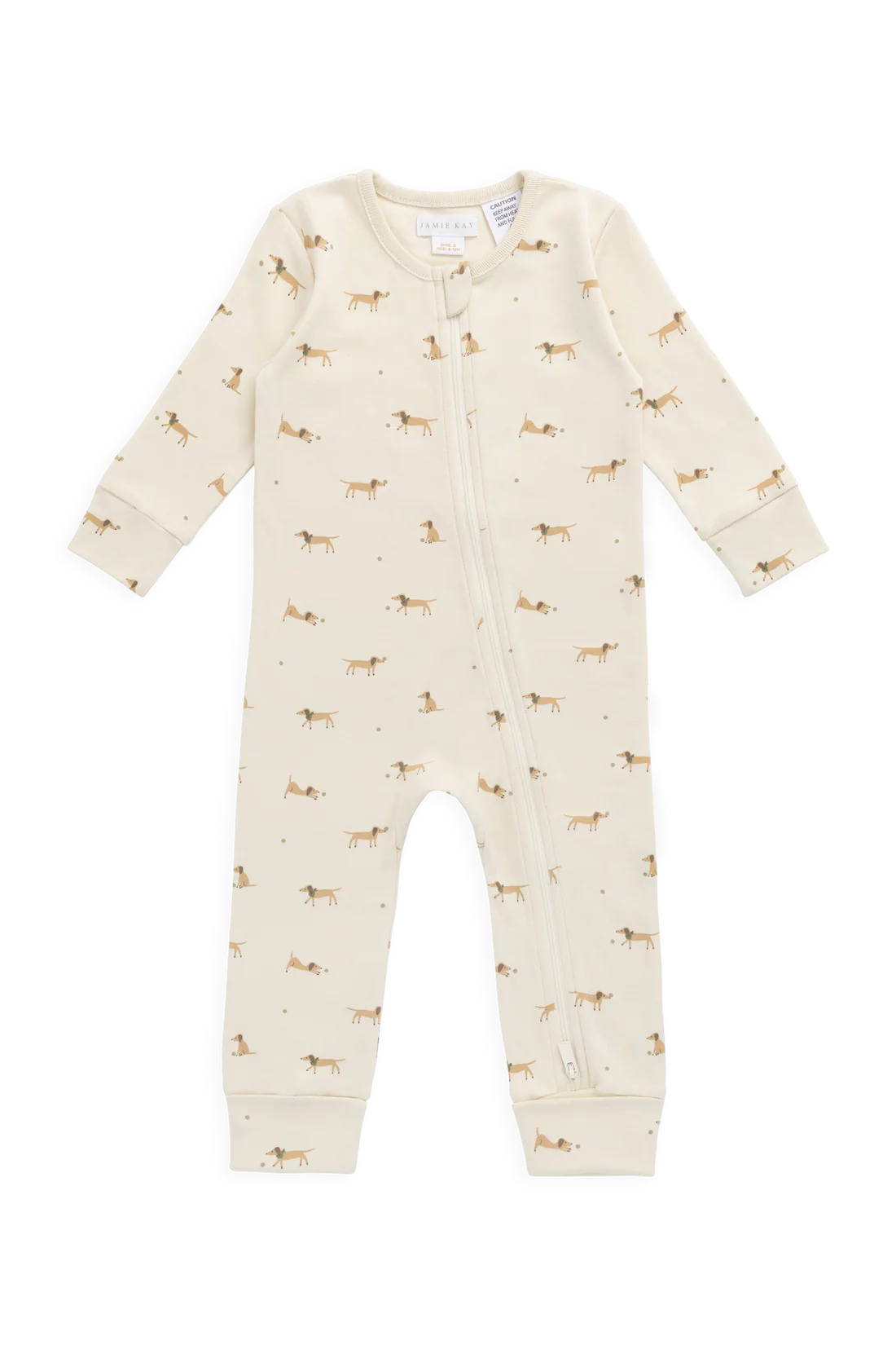 Organic Cotton Reese Zip Onepiece Play Ball Cassava