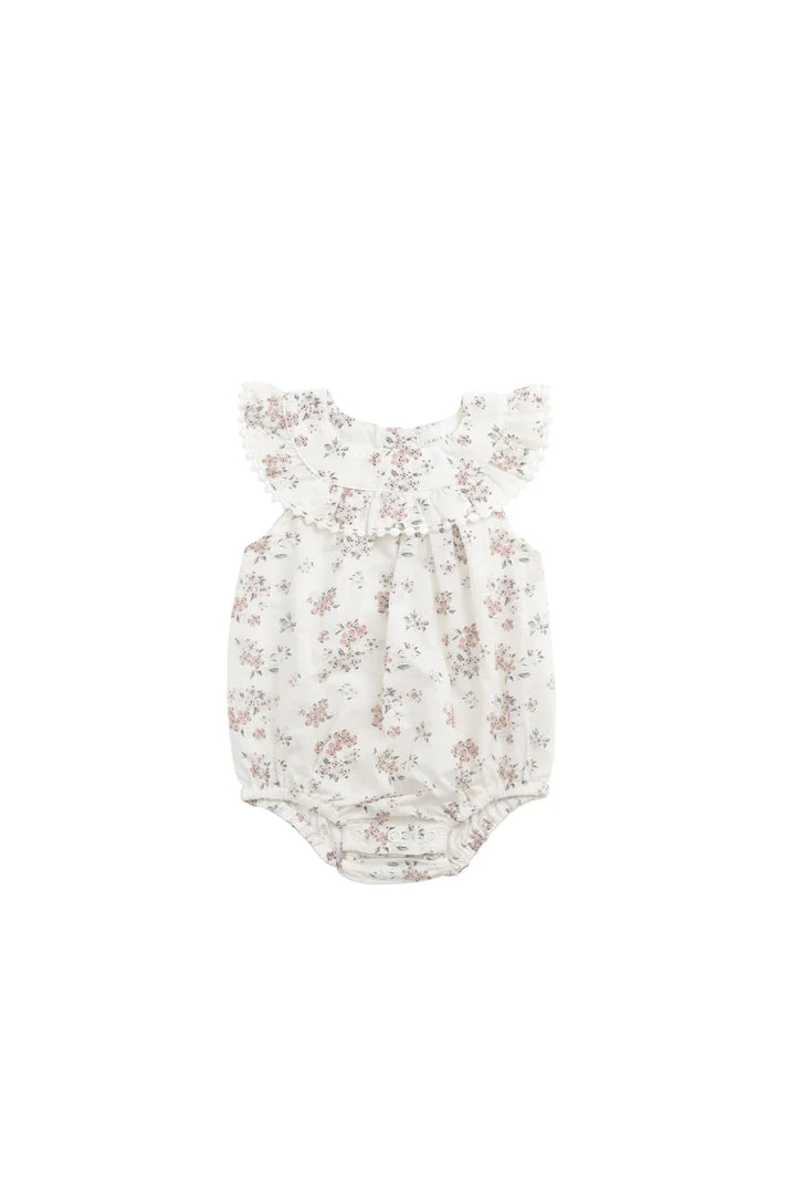 Organic Cotton Annabella Romper Selena Blush