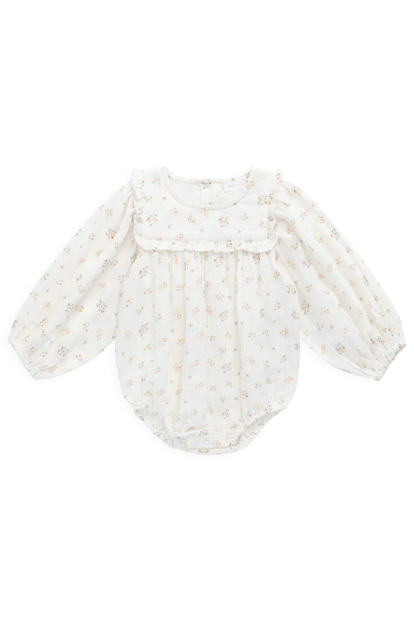 Organic Cotton Muslin Frances Playsuit-Ayla Whisper