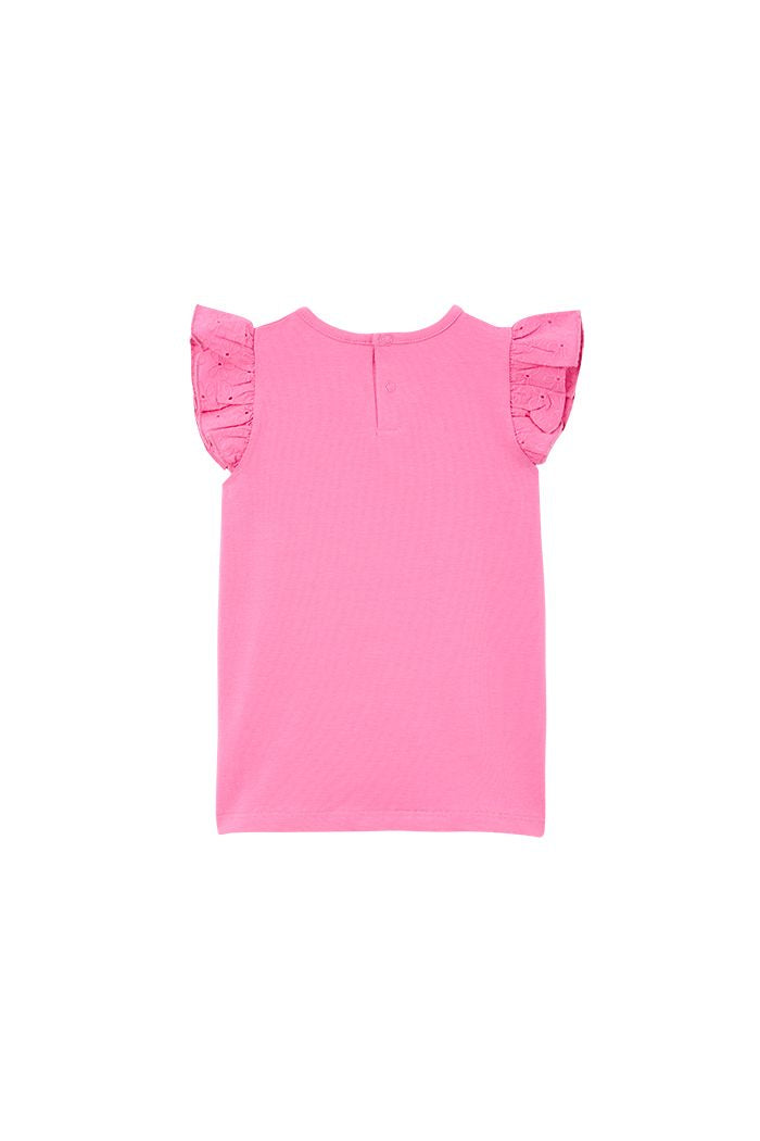 Pink Sachet Broderie Frill Tee