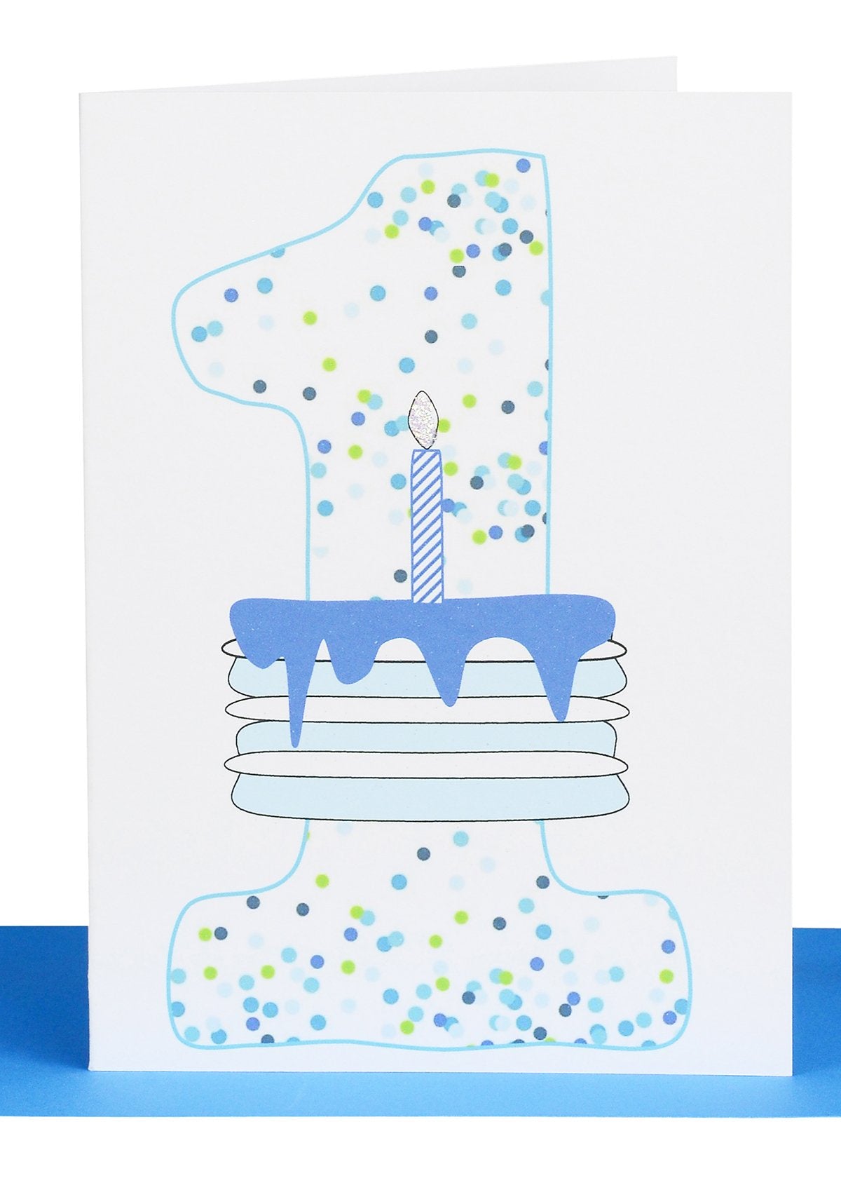 Boys 1st Birthday Confetti Lrg Card