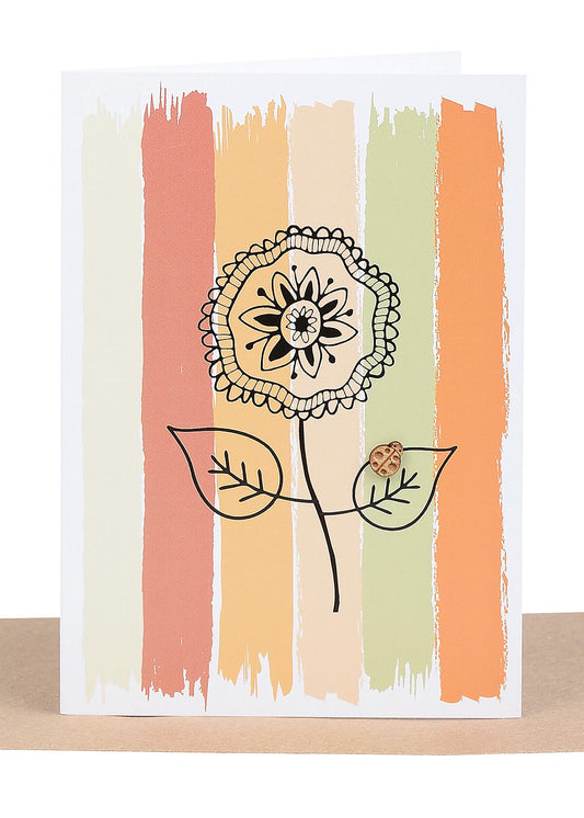 Orange Stripes Flower Lrg Card