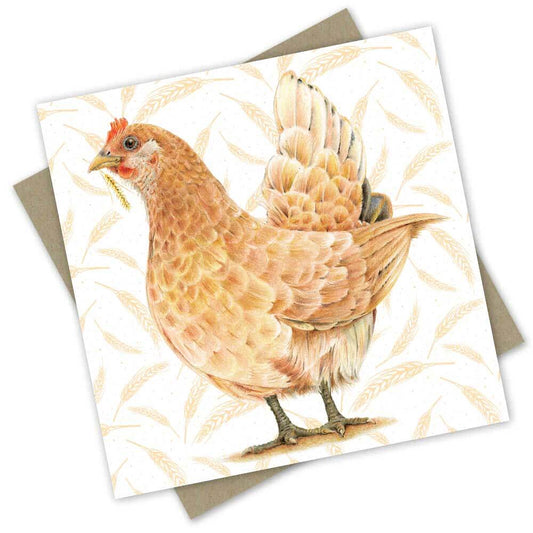 Miss Chickie Chicken Card