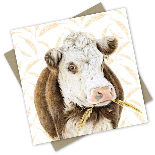 Ms Smoochy Hereford Cow Card