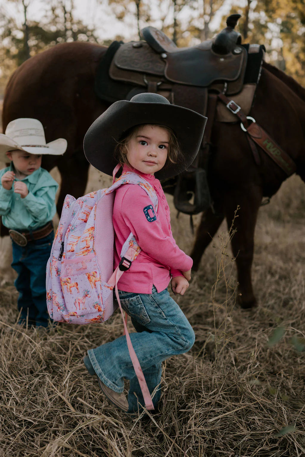 Horse Stripe Backpack One Zipper