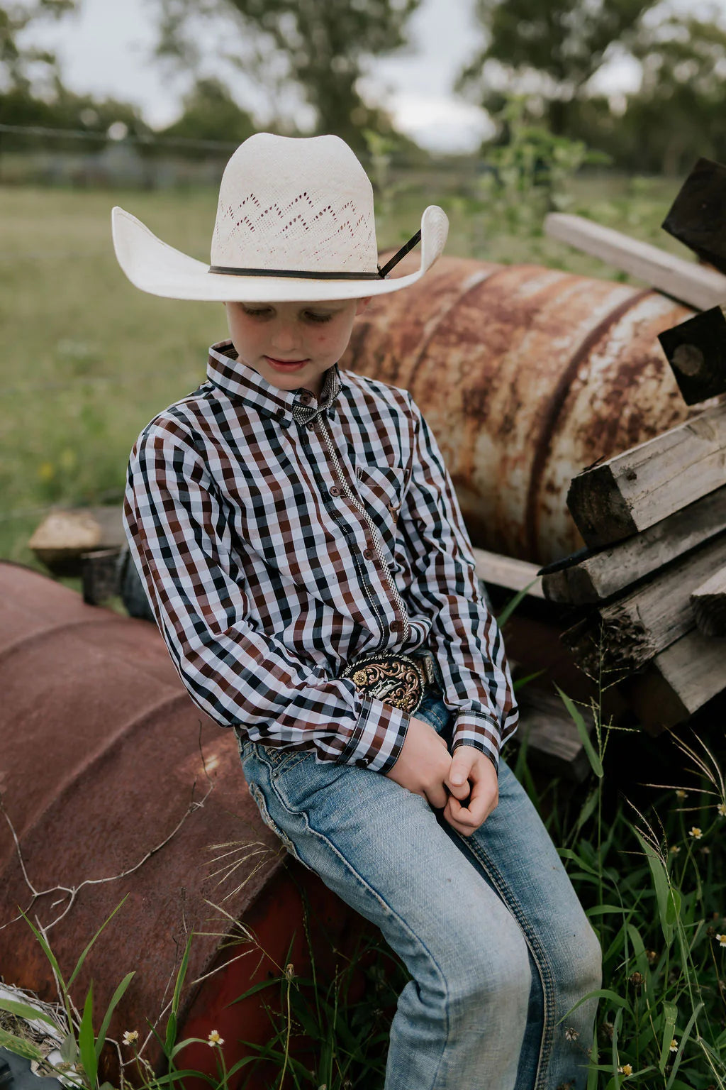 Tuff Dust Gingham Long Sleeve Shirt