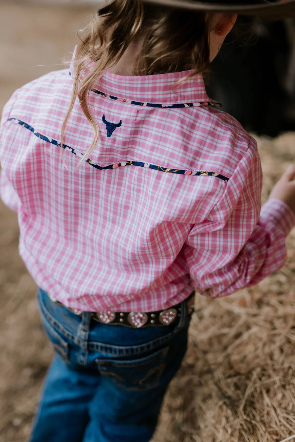 Stella Pink Check Western Yoke Long Sleeve Shirt