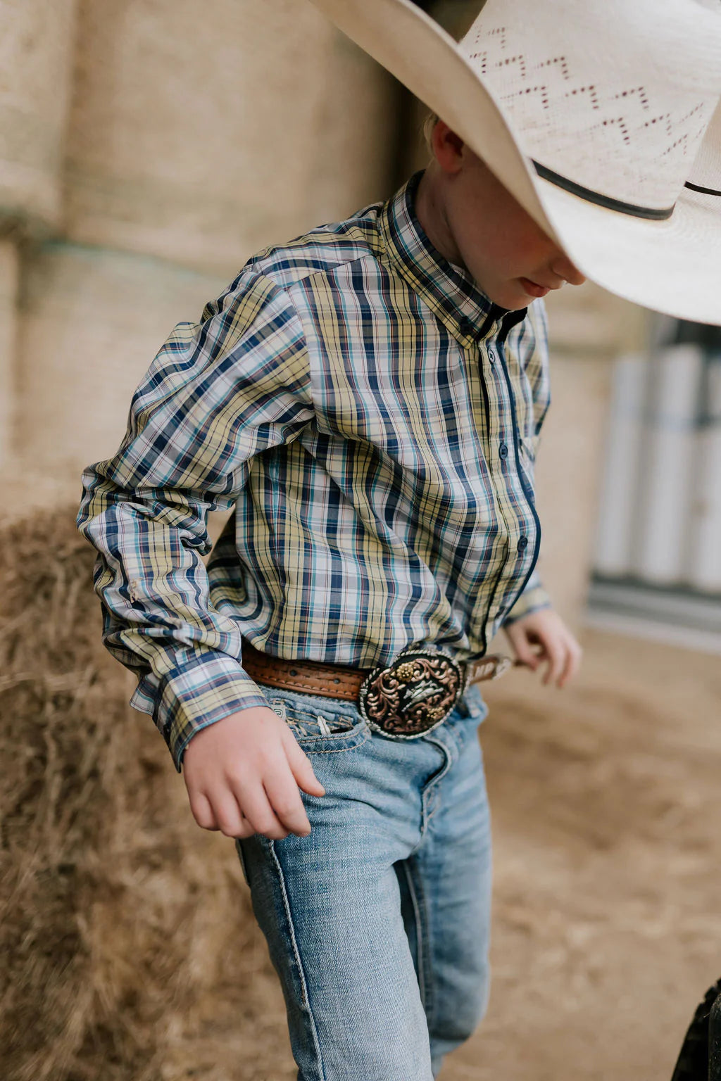 Clyde Navy Glow Checked Long Sleeve Shirt