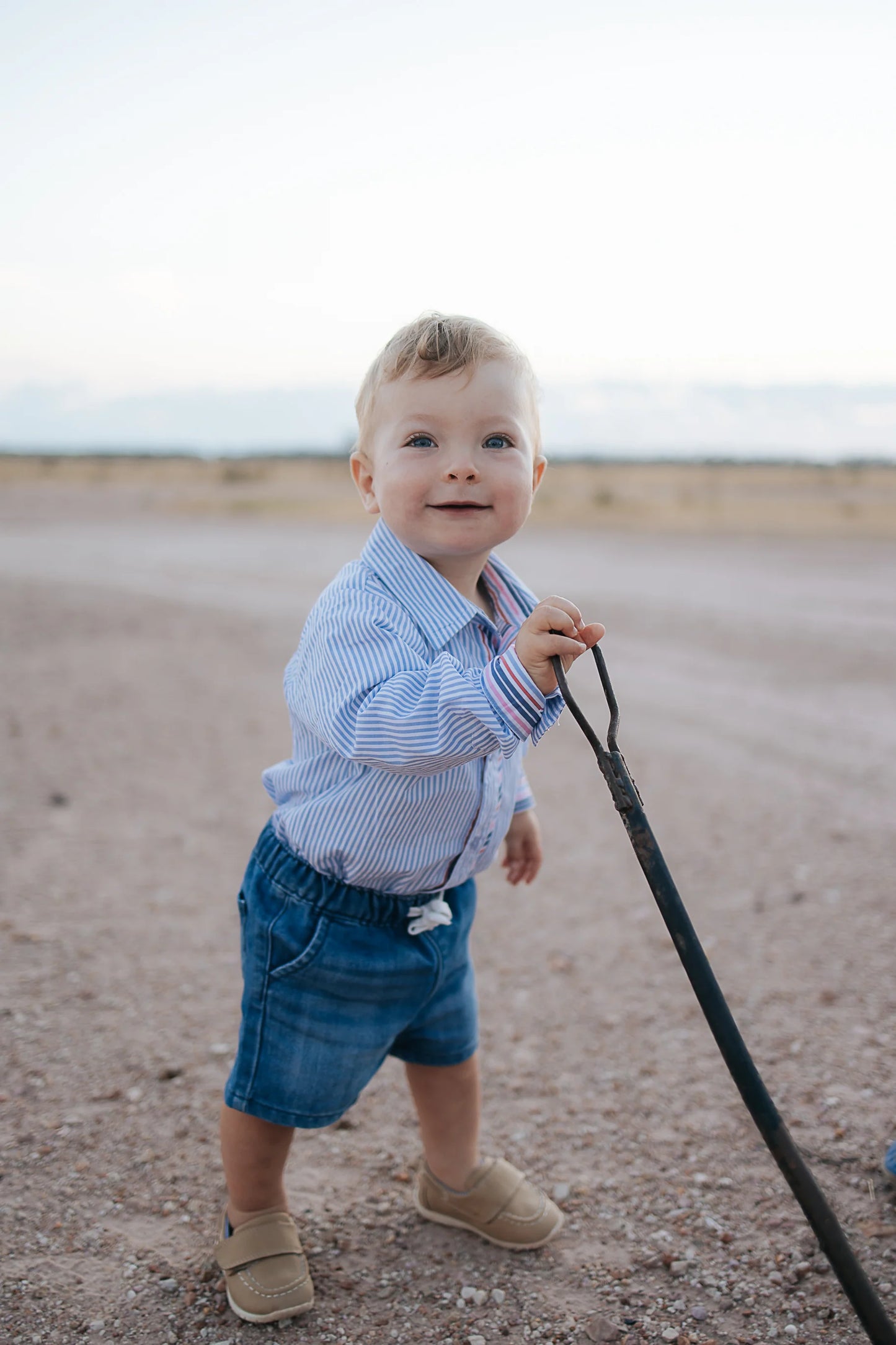 Rhett Multi Stripe Blue Long Sleeve Romper