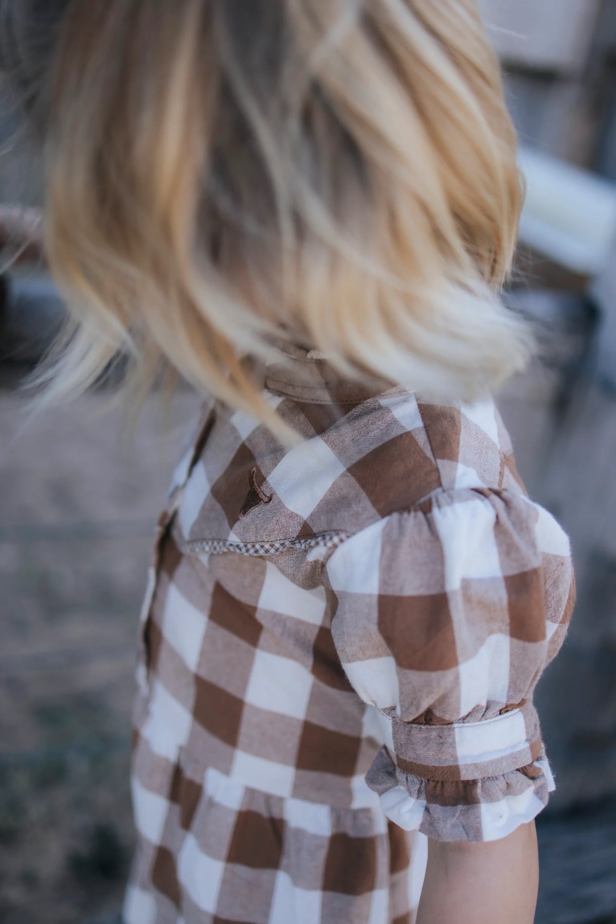 Miss Mae Brown Gingham Girl's Dress