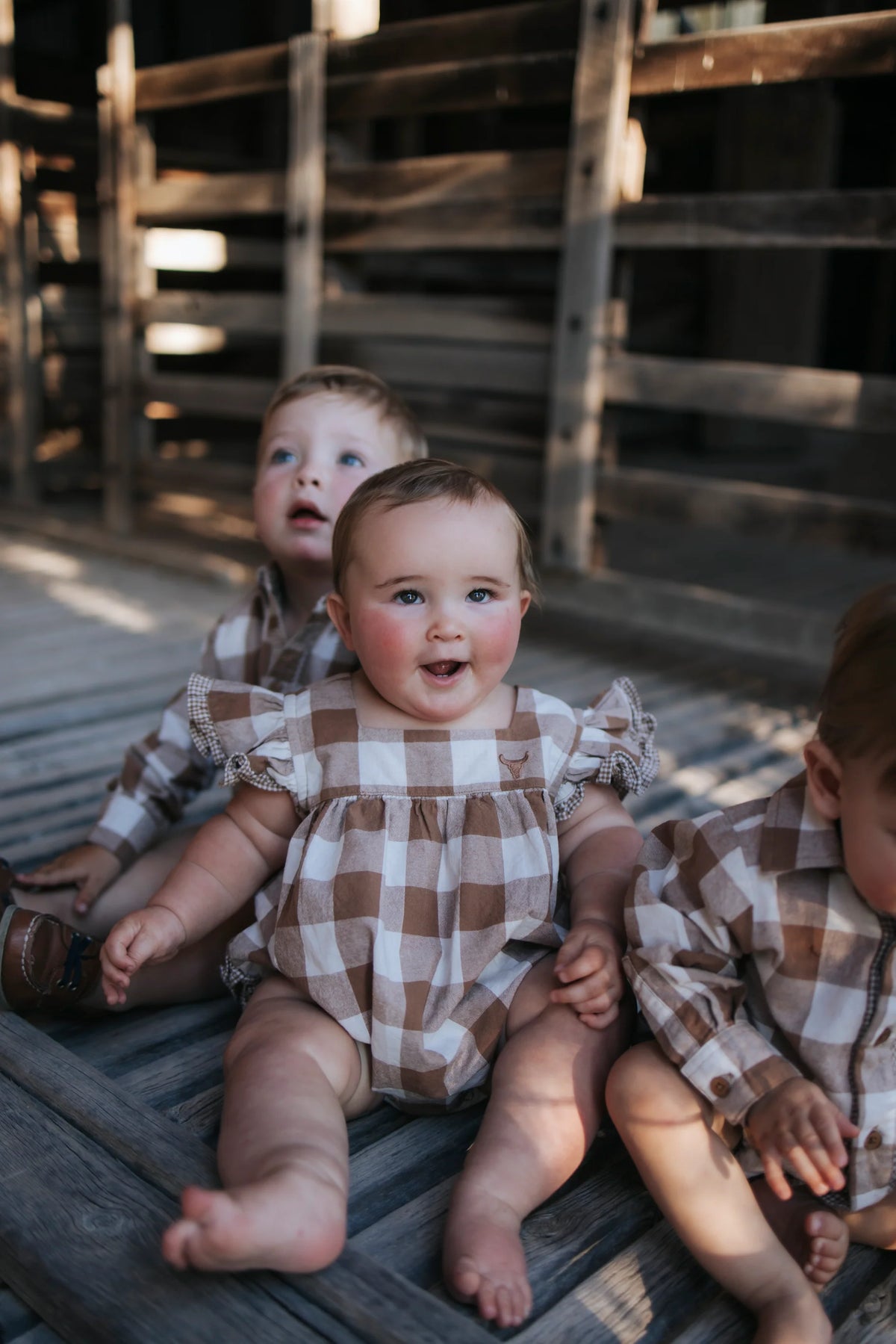 Mae Baby Gingham Flutter Romper