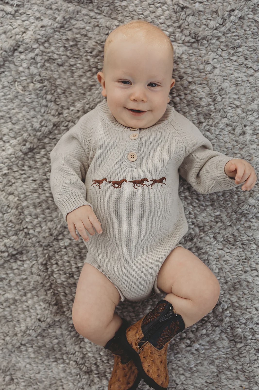 Morgan Chocolate Pop Cotton Knit Romper