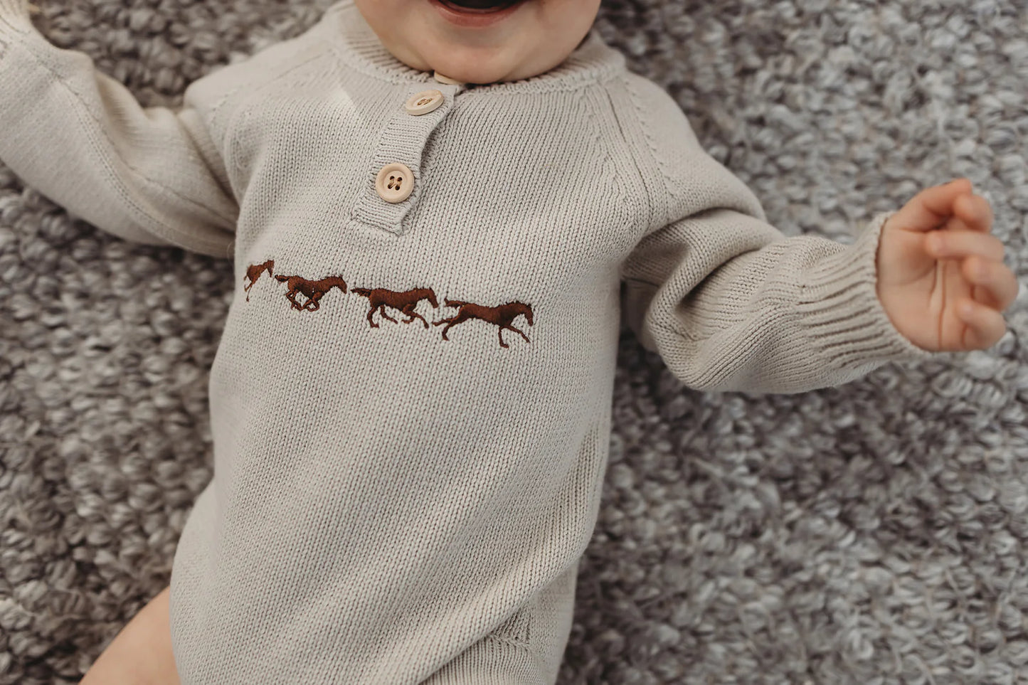 Morgan Chocolate Pop Cotton Knit Romper