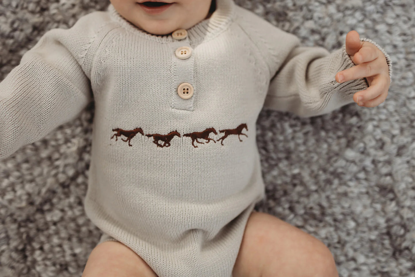 Morgan Chocolate Pop Cotton Knit Romper
