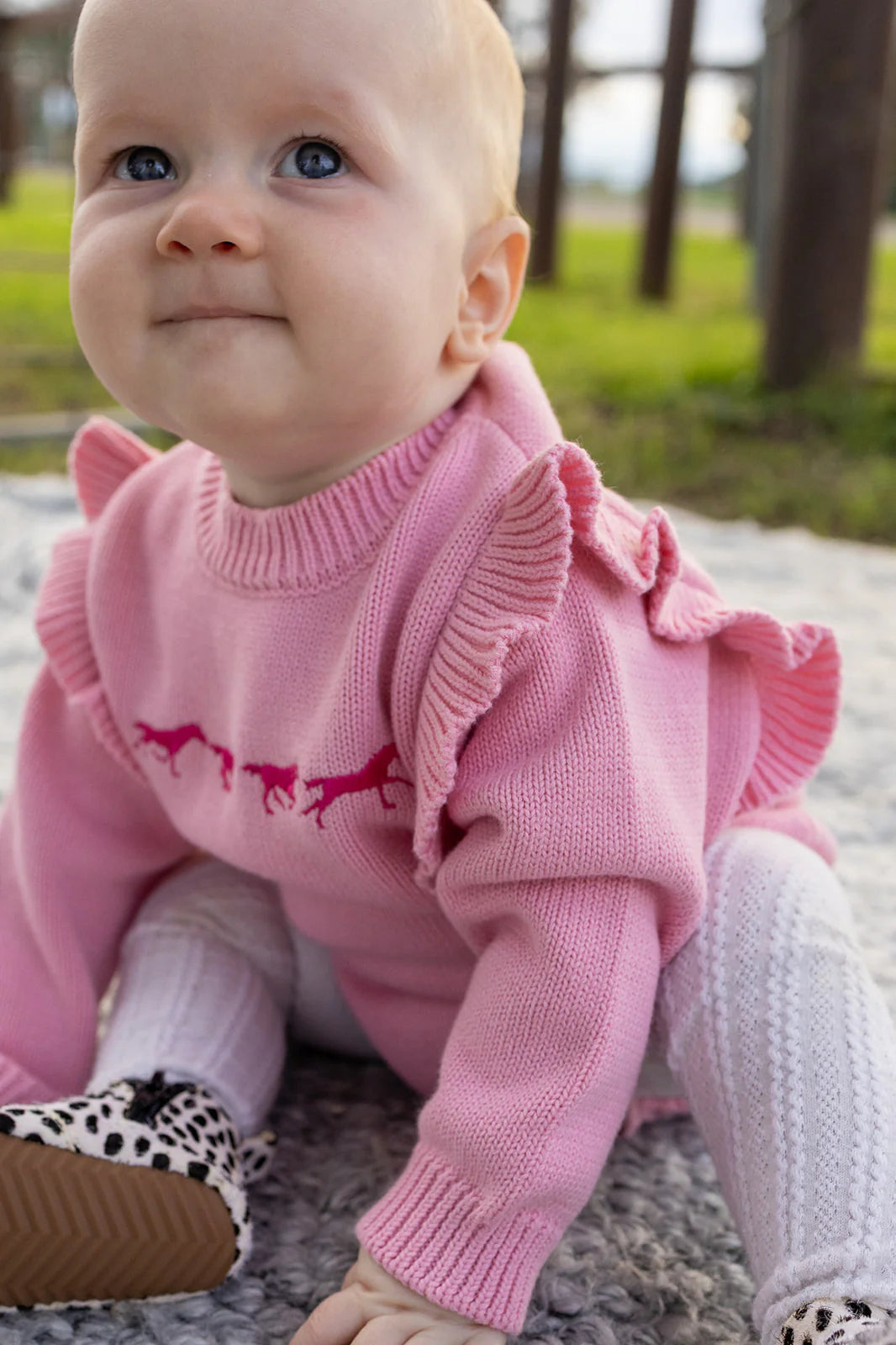 Harmony Baby Pink Cotton Knit Romper