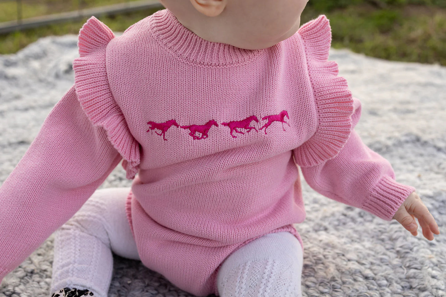 Harmony Baby Pink Cotton Knit Romper