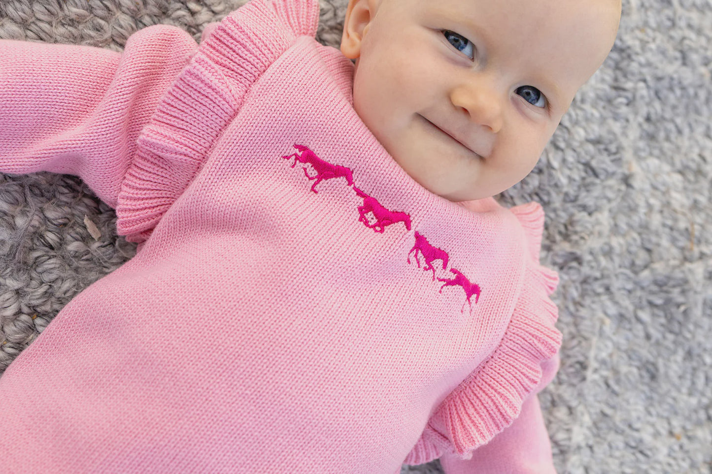Harmony Baby Pink Cotton Knit Romper