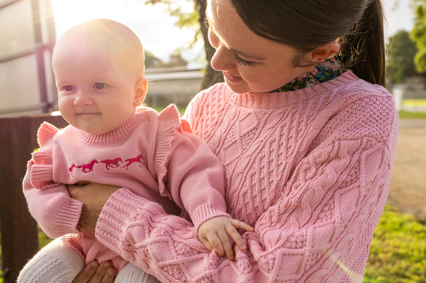 Harmony Baby Pink Cotton Knit Romper