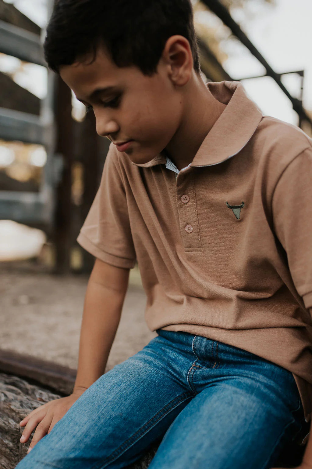 Clayton Caramel Boys Polo