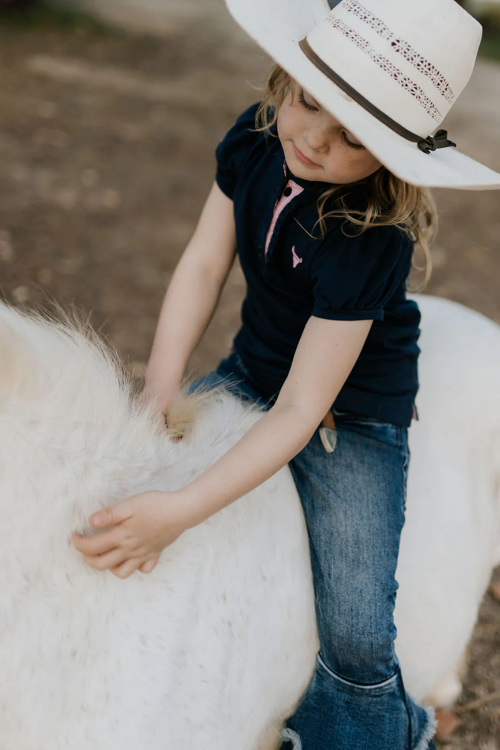 Leah Classic Navy Ruffle Polo