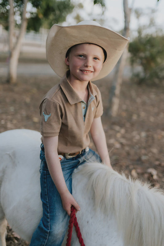Clayton Caramel Boys Polo