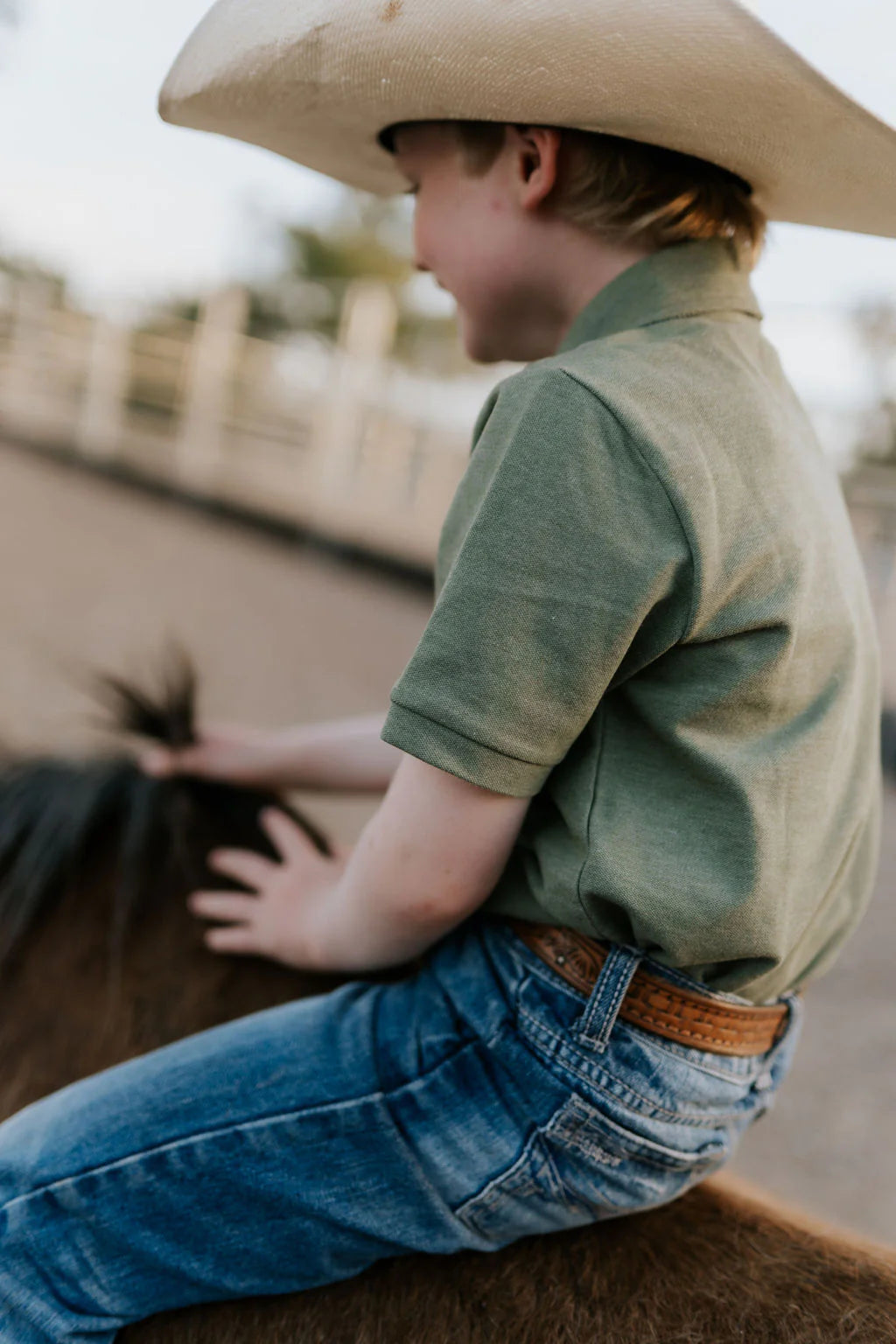 Keith Khaki Green Boys Polo