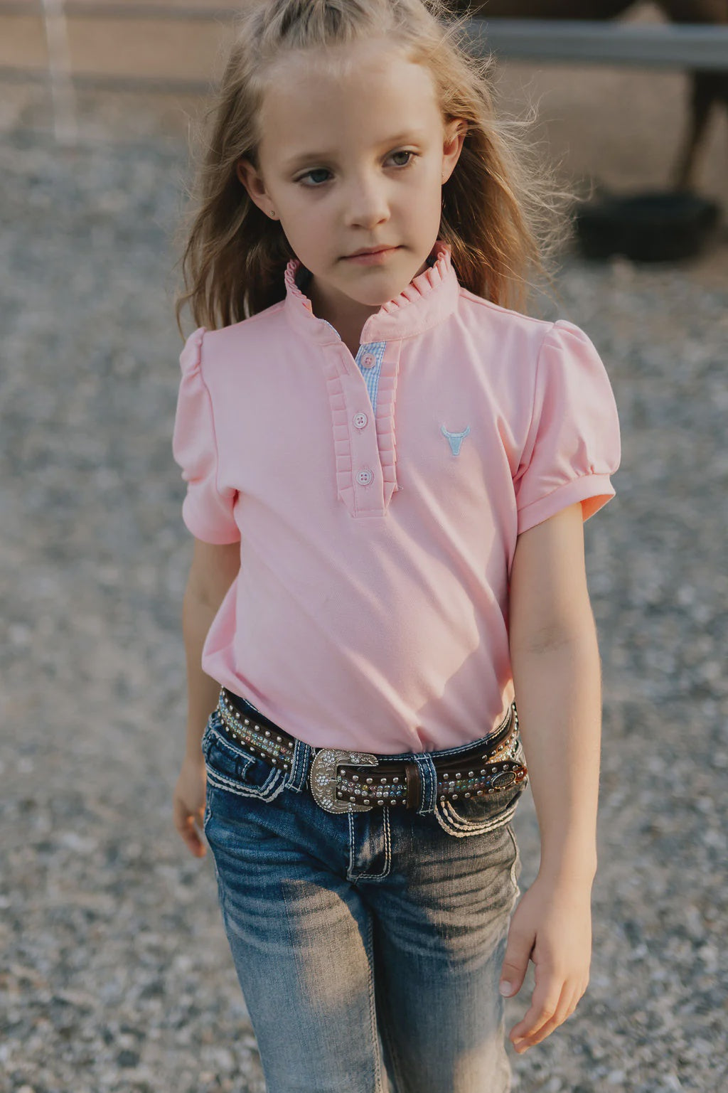 Keira Baby Pink Ruffle Polo