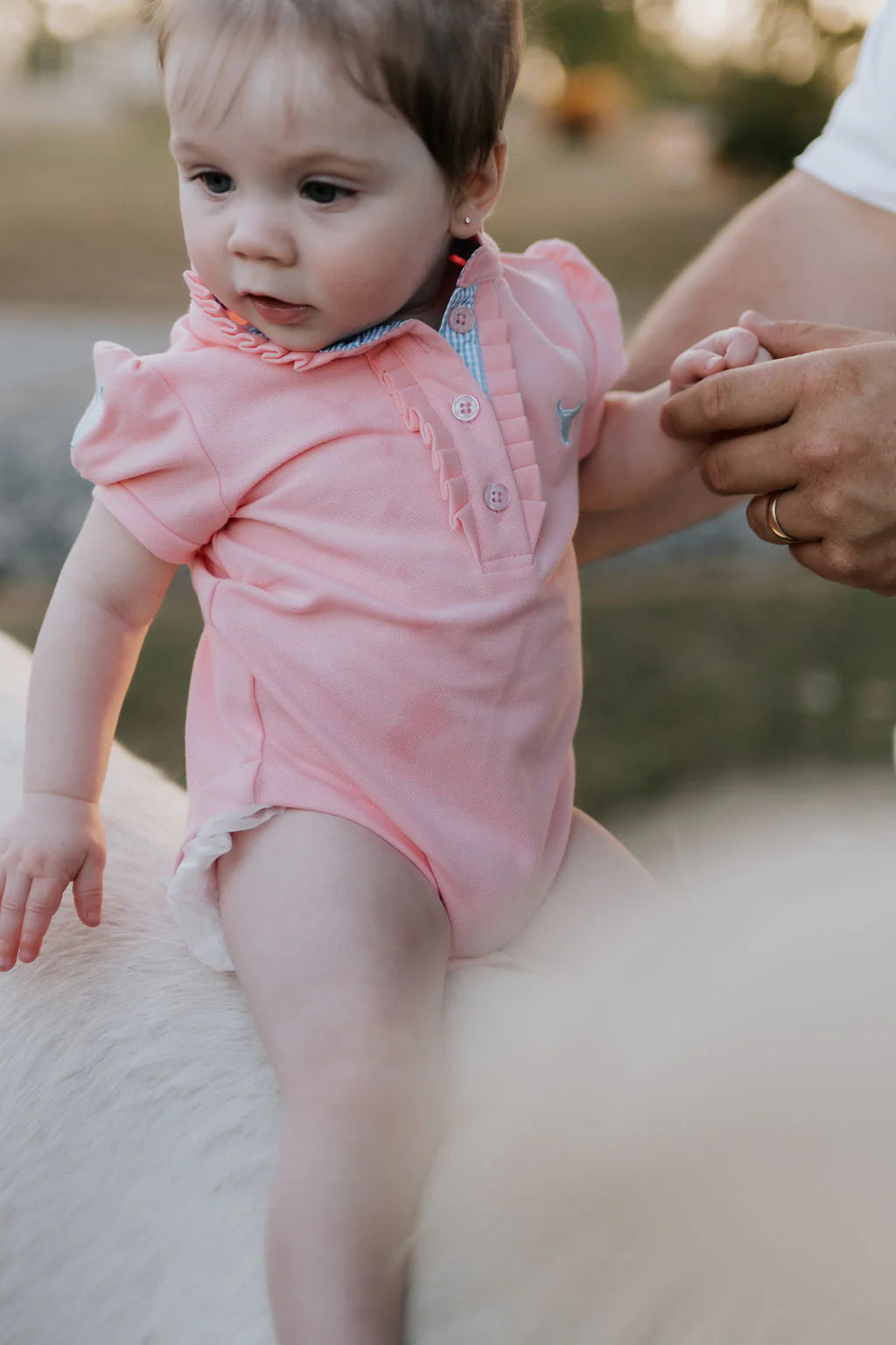 Kiki Baby Pink Polo Romper
