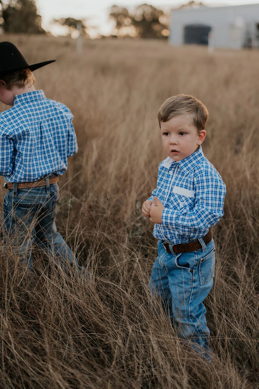 Charlie Checked Blue Long Sleeve Shirt