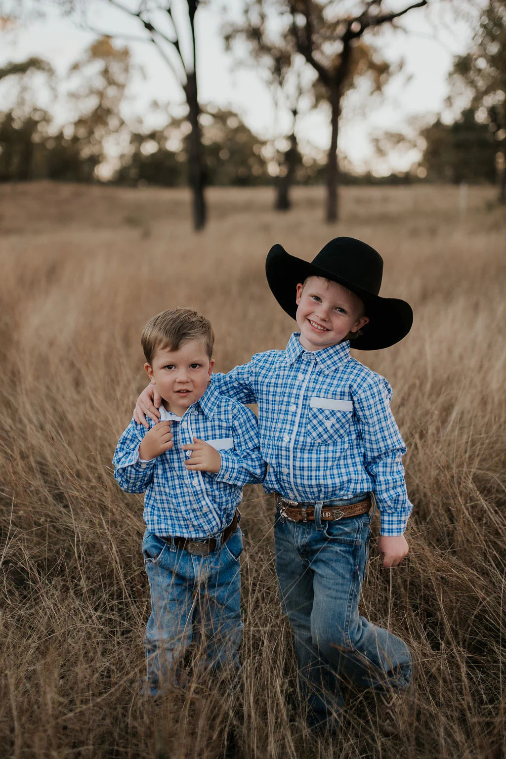 Charlie Checked Blue Long Sleeve Shirt